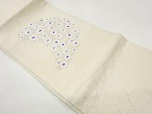 椿模様刺繍名古屋帯
